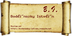 Bodánszky István névjegykártya